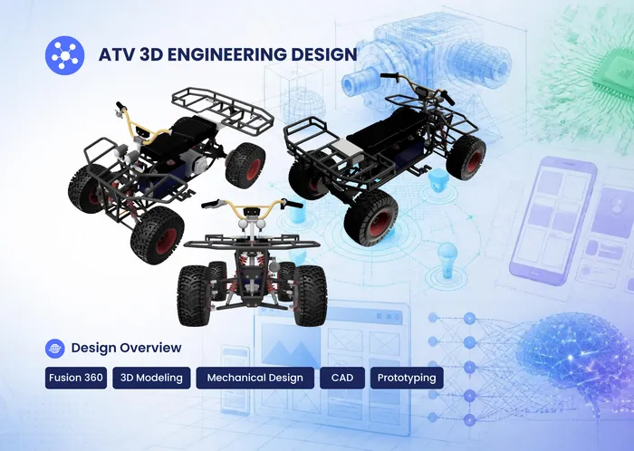 Desain 3D Sasis & Komponen Mekanikal Kendaraan ATV