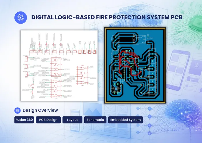 Desain PCB Sistem Proteksi Kebakaran Berbasis Logika Digital