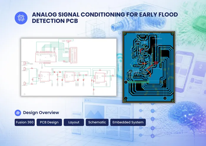 Desain PCB Pengkondisian Sinyal Analog untuk Deteksi Banjir Dini