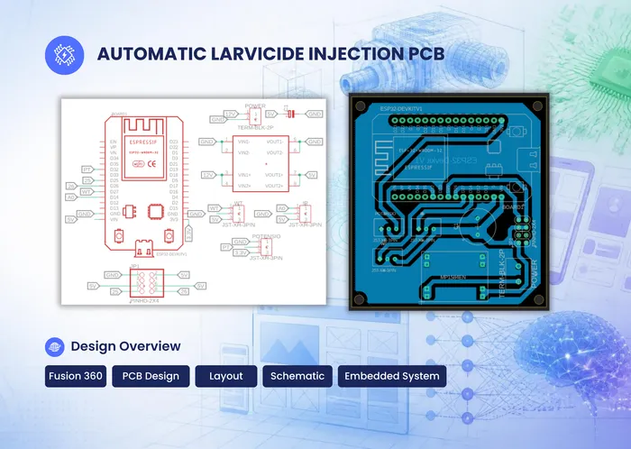 Desain PCB Sistem Injeksi Larvisida Otomatis